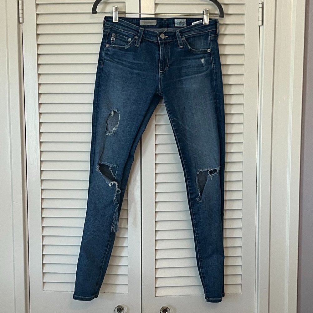 AG Adriano Goldschmied super skinny legging jean distressed 27 women